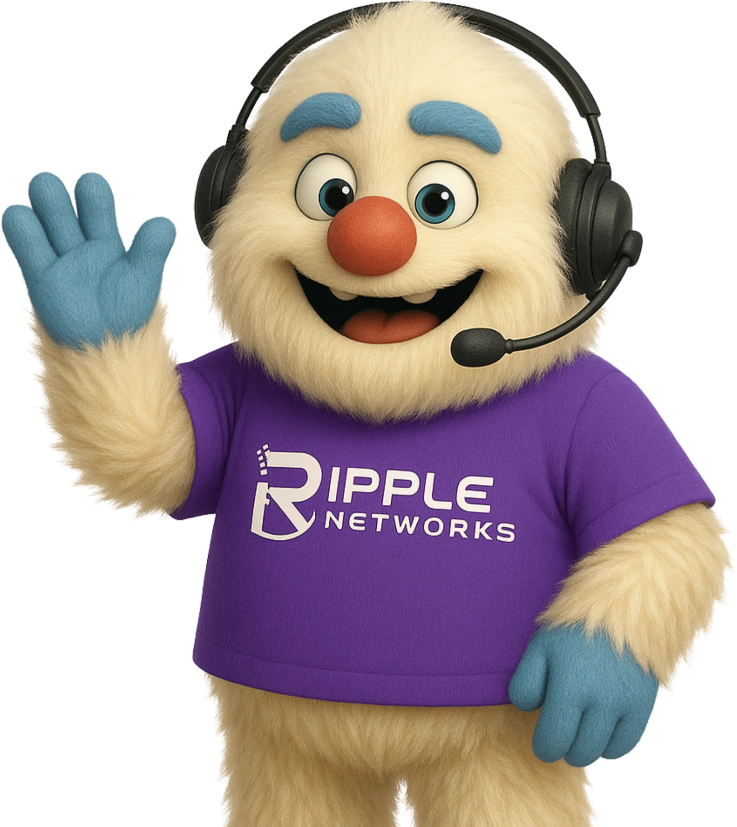 Ripple Networks support mascot with headset